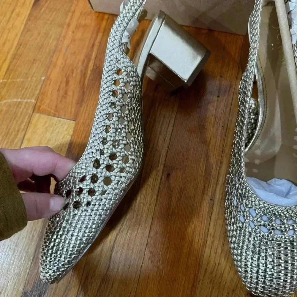 J.crew woven sling back heels 9.5